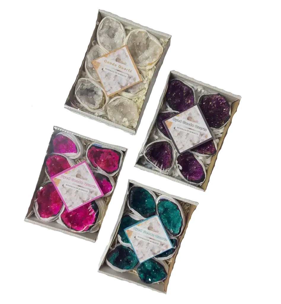 Half Quartz Geodes Box